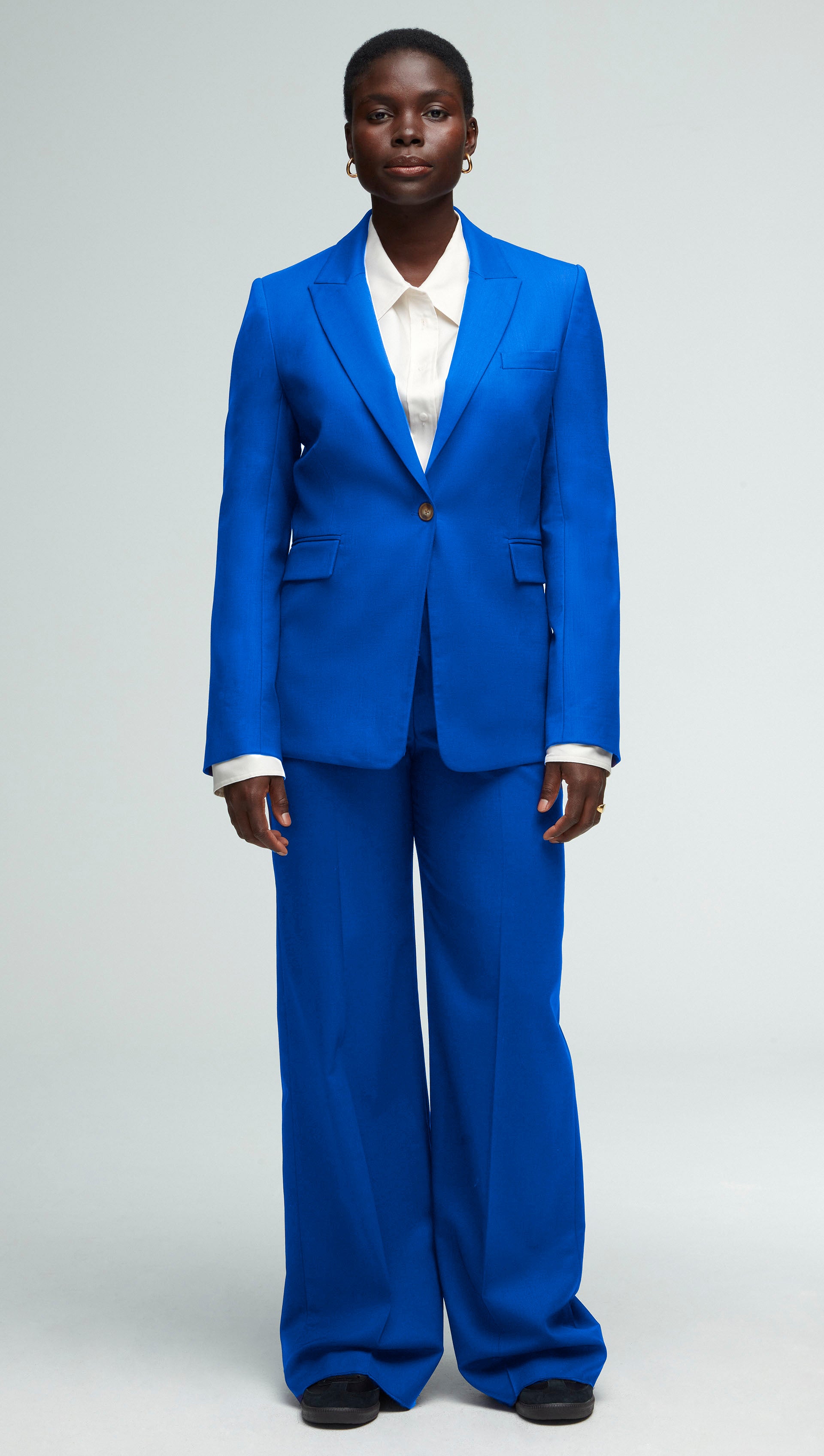 Single Button Blazer in Seasonless Wool | Royal Blue