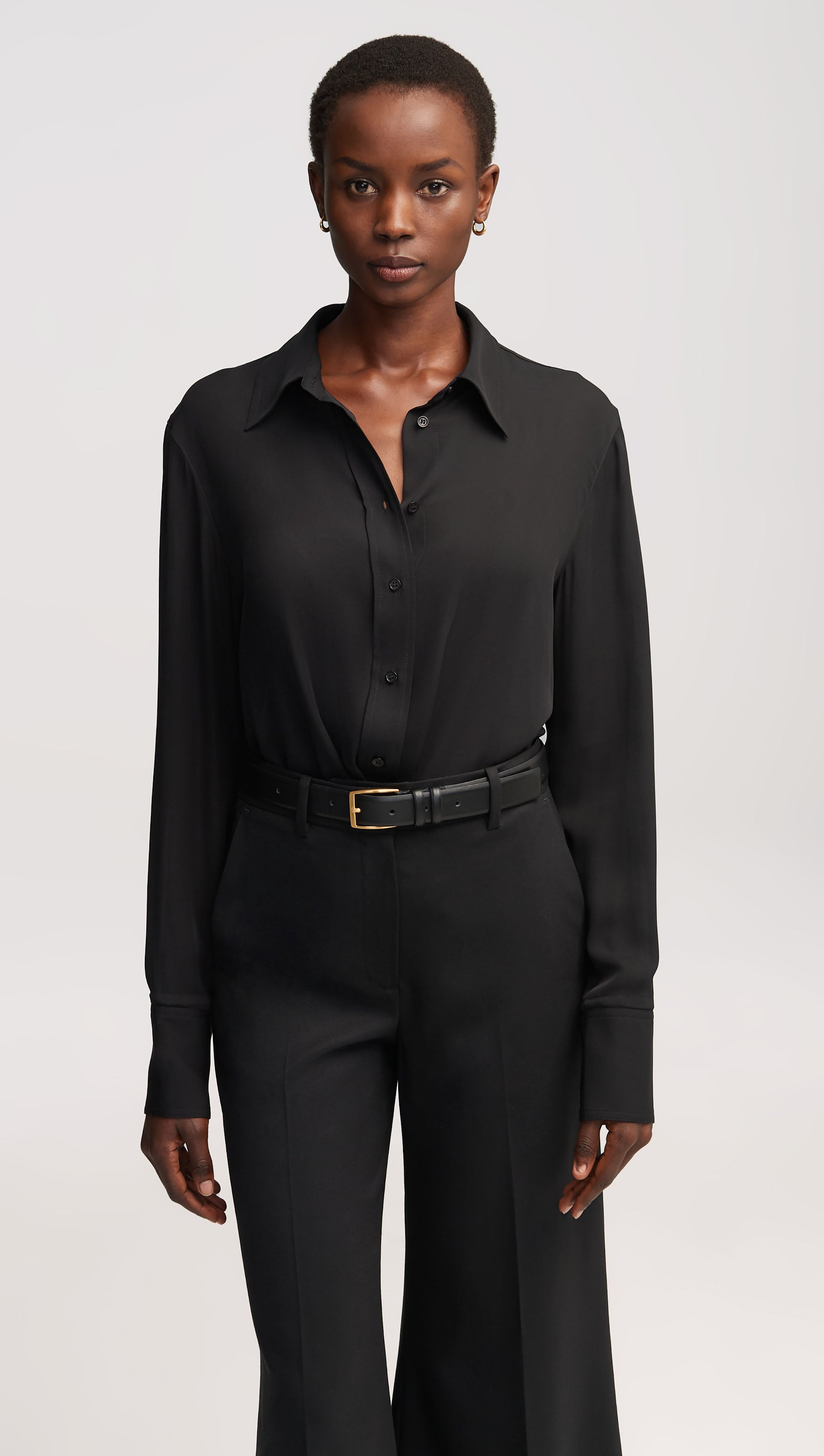 Slim Blouse in Double Georgette | Black