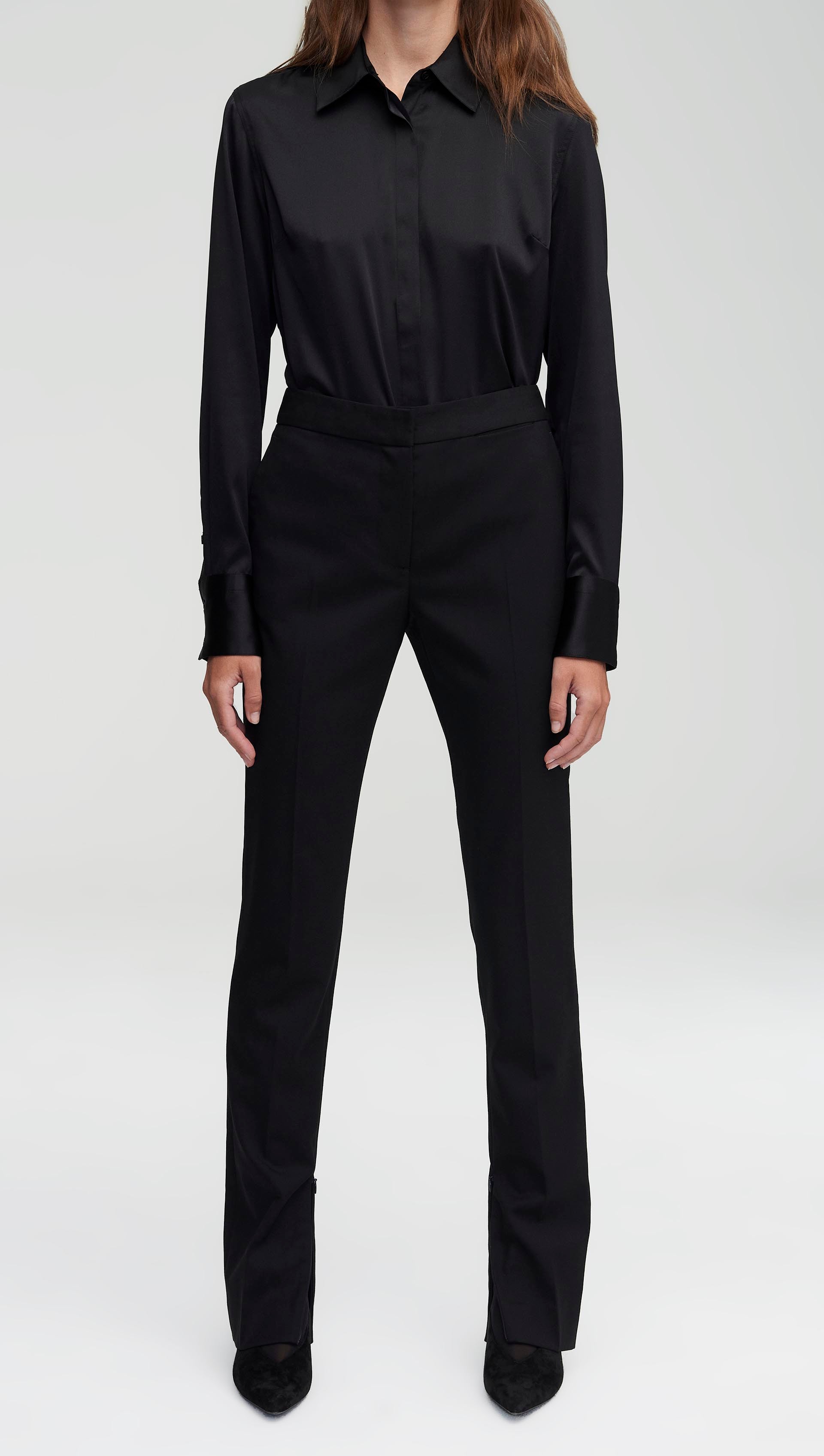 Elongated Tailored Trouser in Seasonless Wool | Black