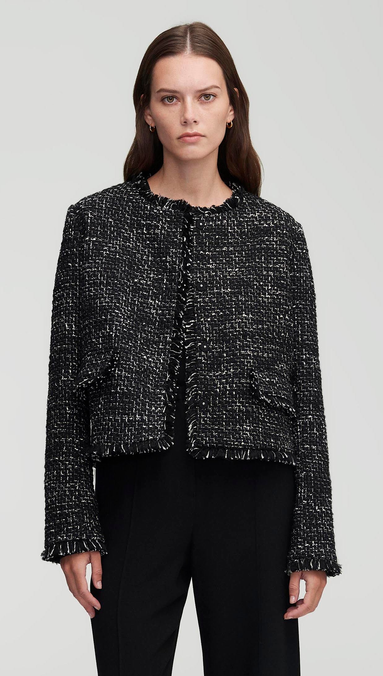 Classic Jacket in Tweed | Black Multi