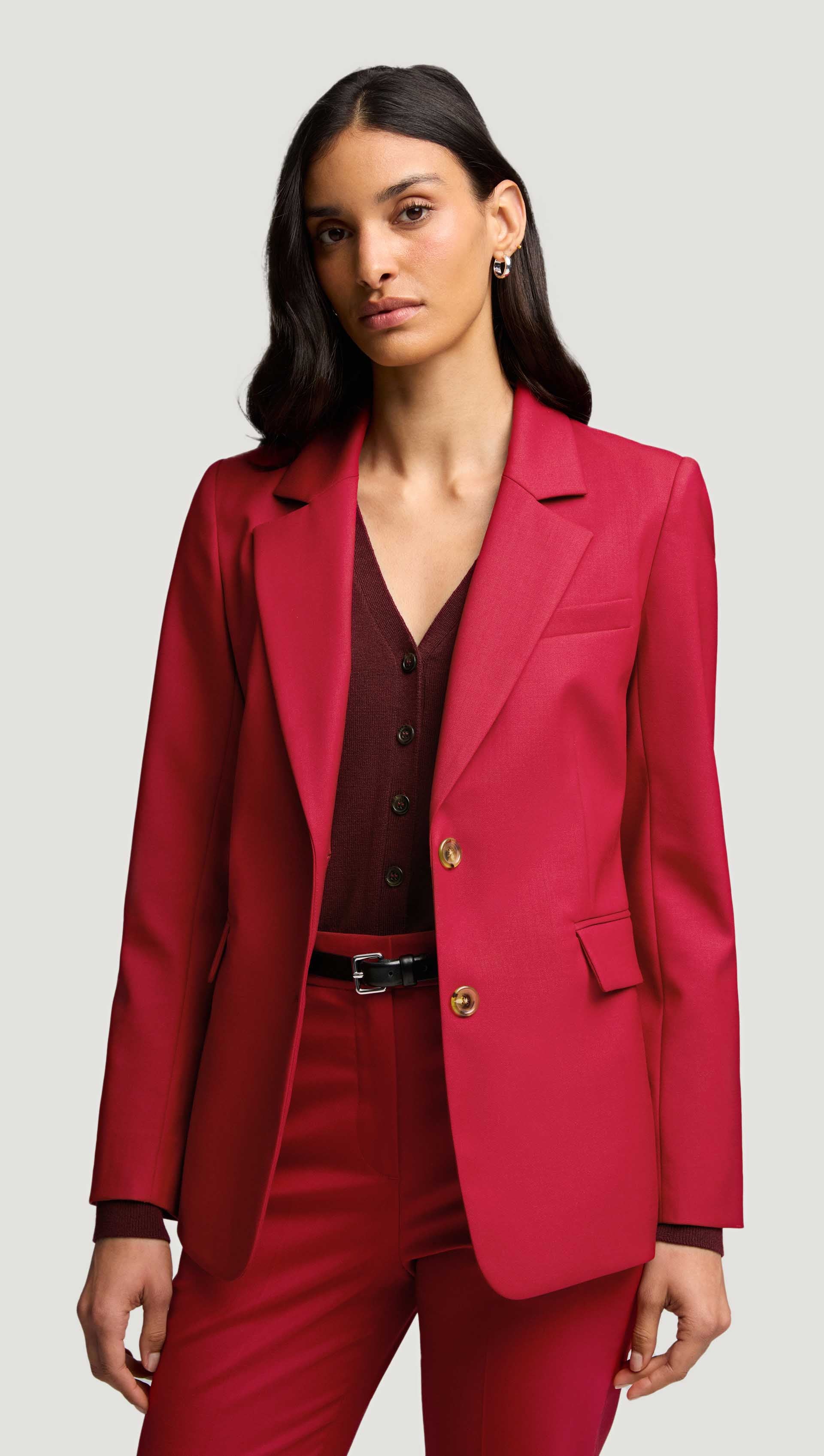 Two-Button Blazer in Seasonless Wool | Carmine