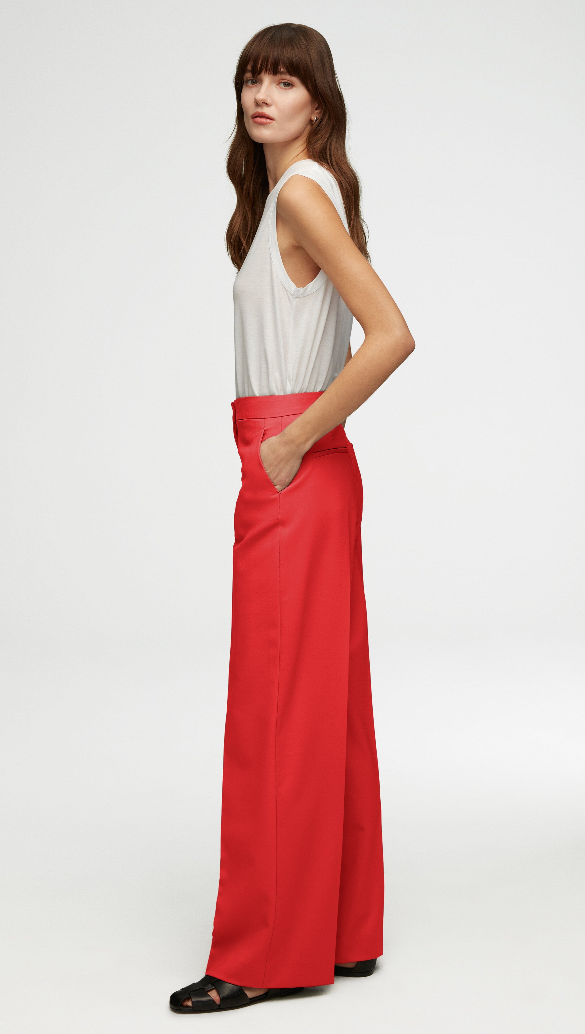 Wide Leg Trouser in Seasonless Wool | Poppy