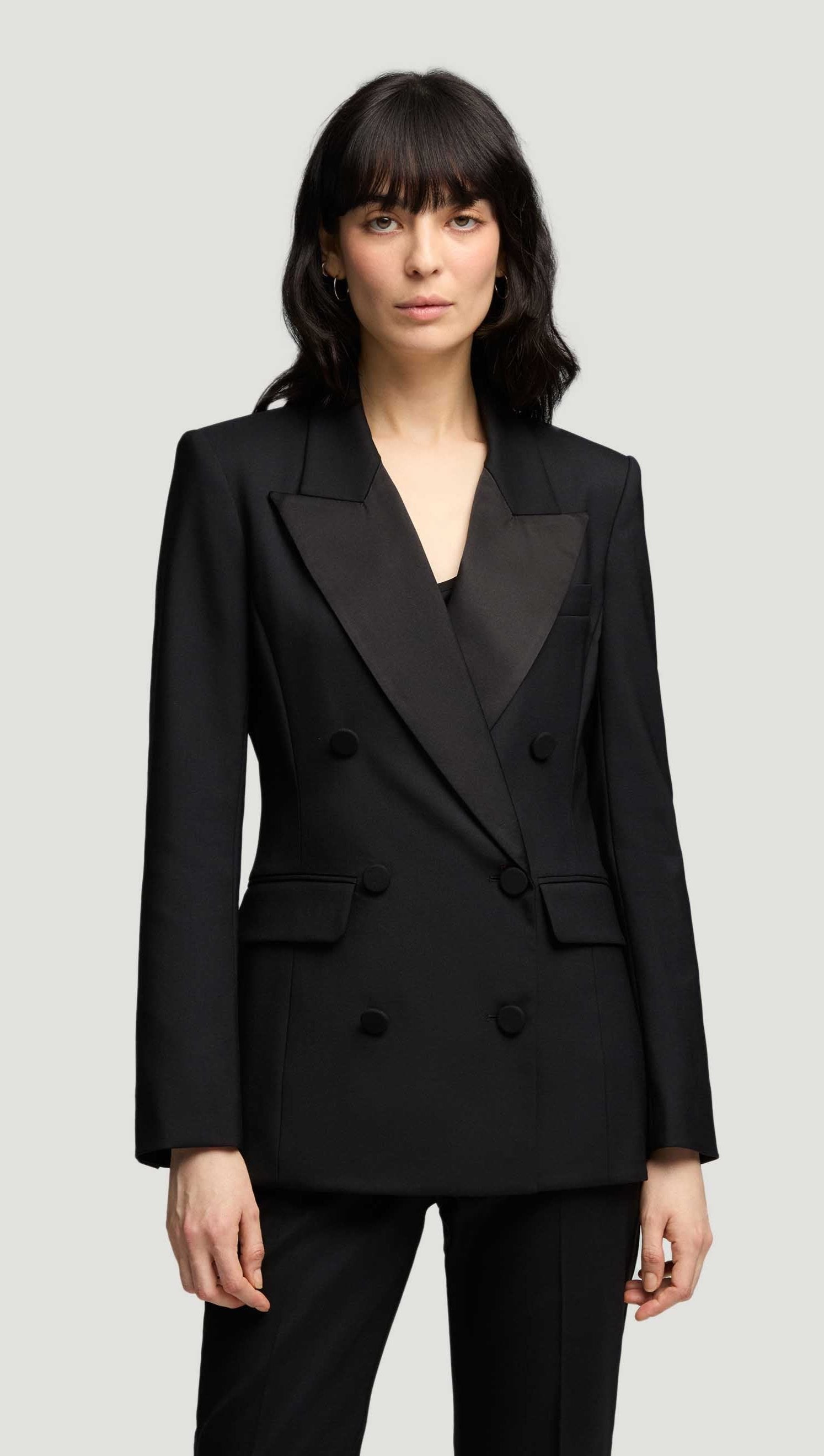 Tuxedo Blazer in Seasonless Wool | Black