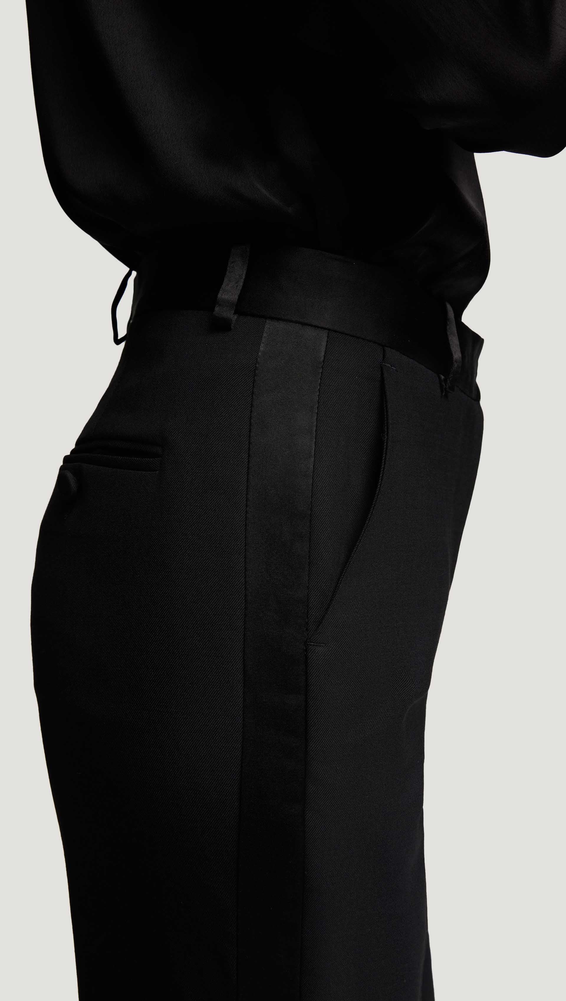 Tuxedo Trouser in Seasonless Wool | Black