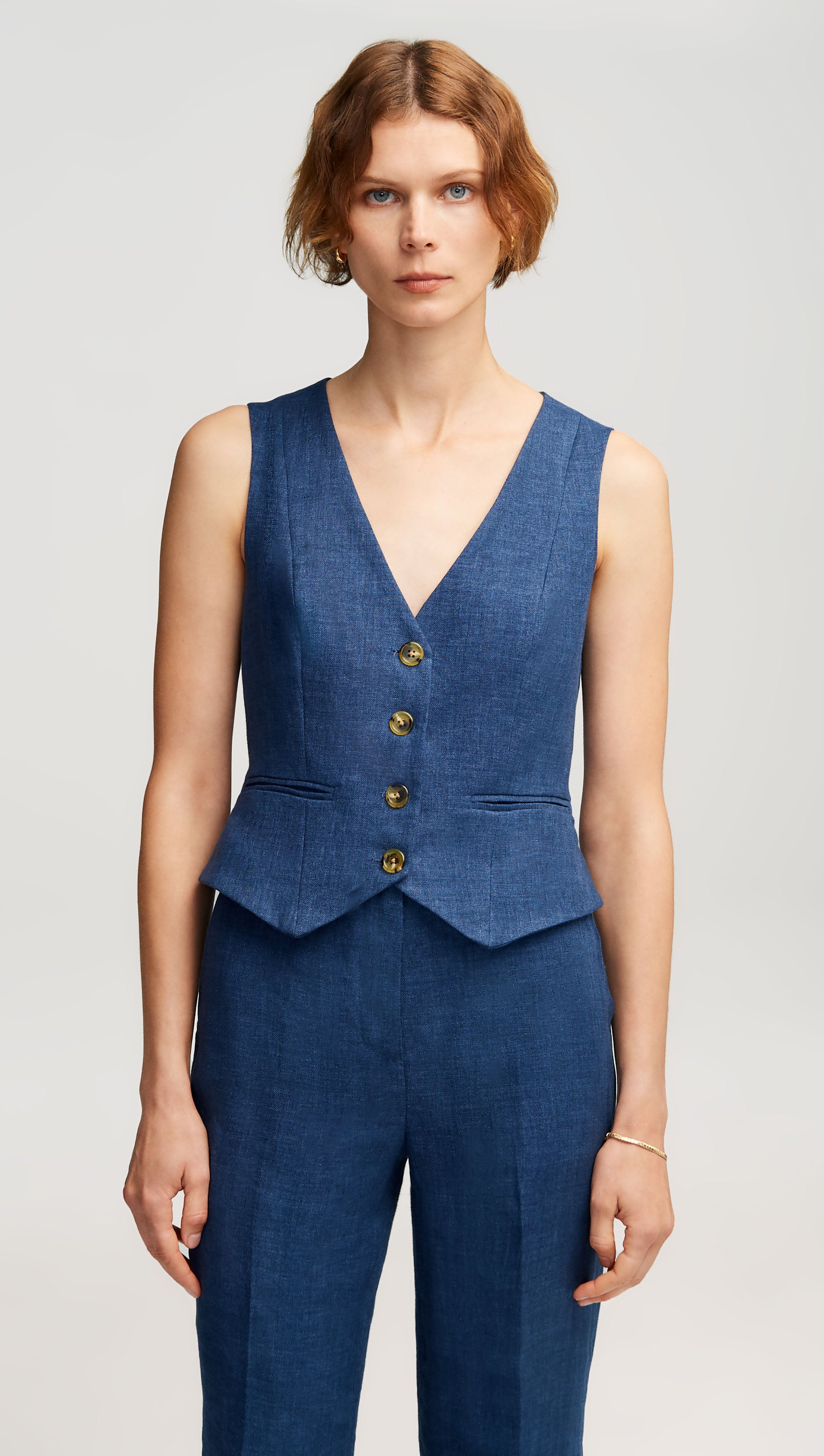 Waistcoat in Linen | Denim