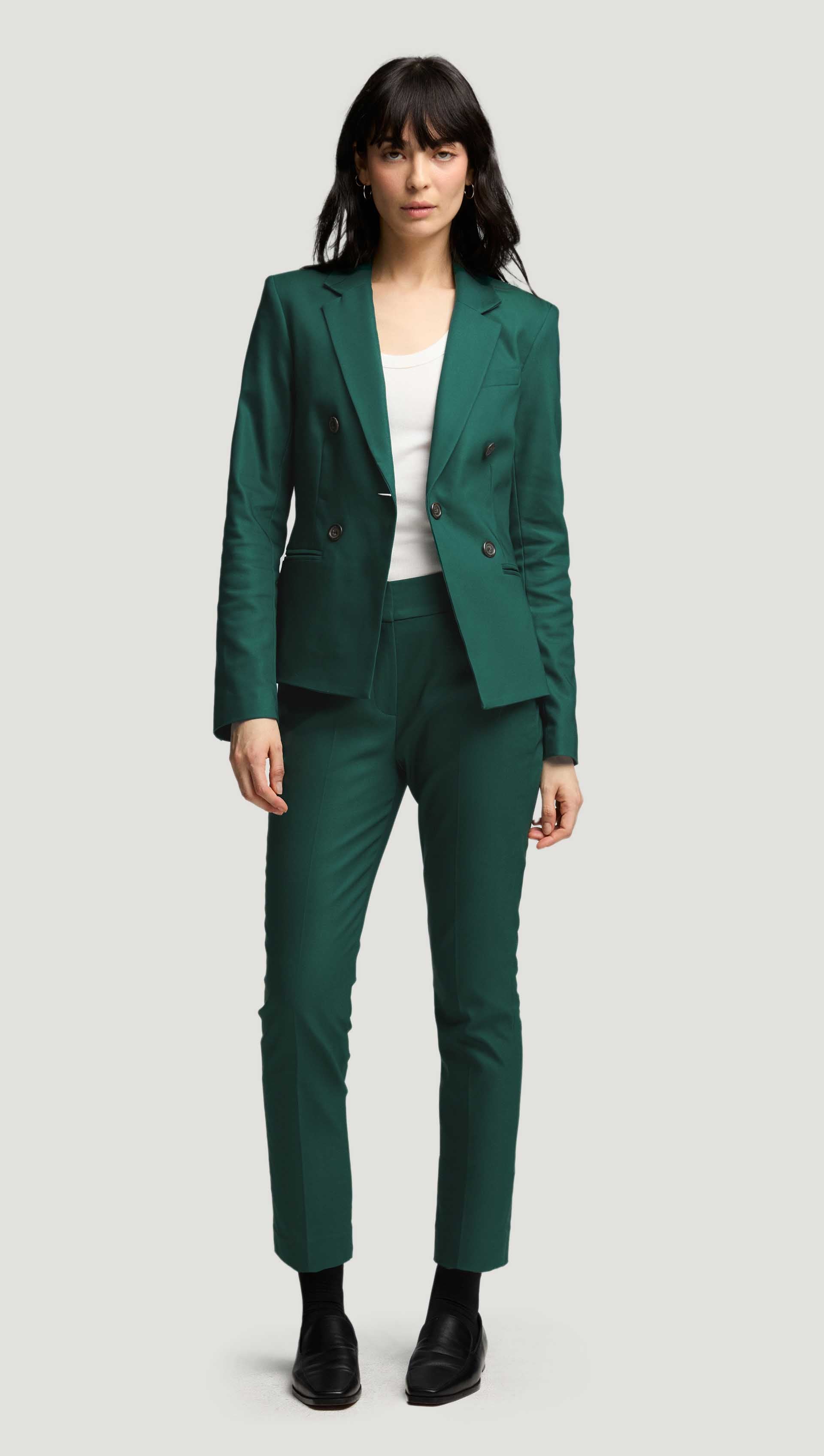 Flex Waist Trouser in Performance Cotton | Emerald