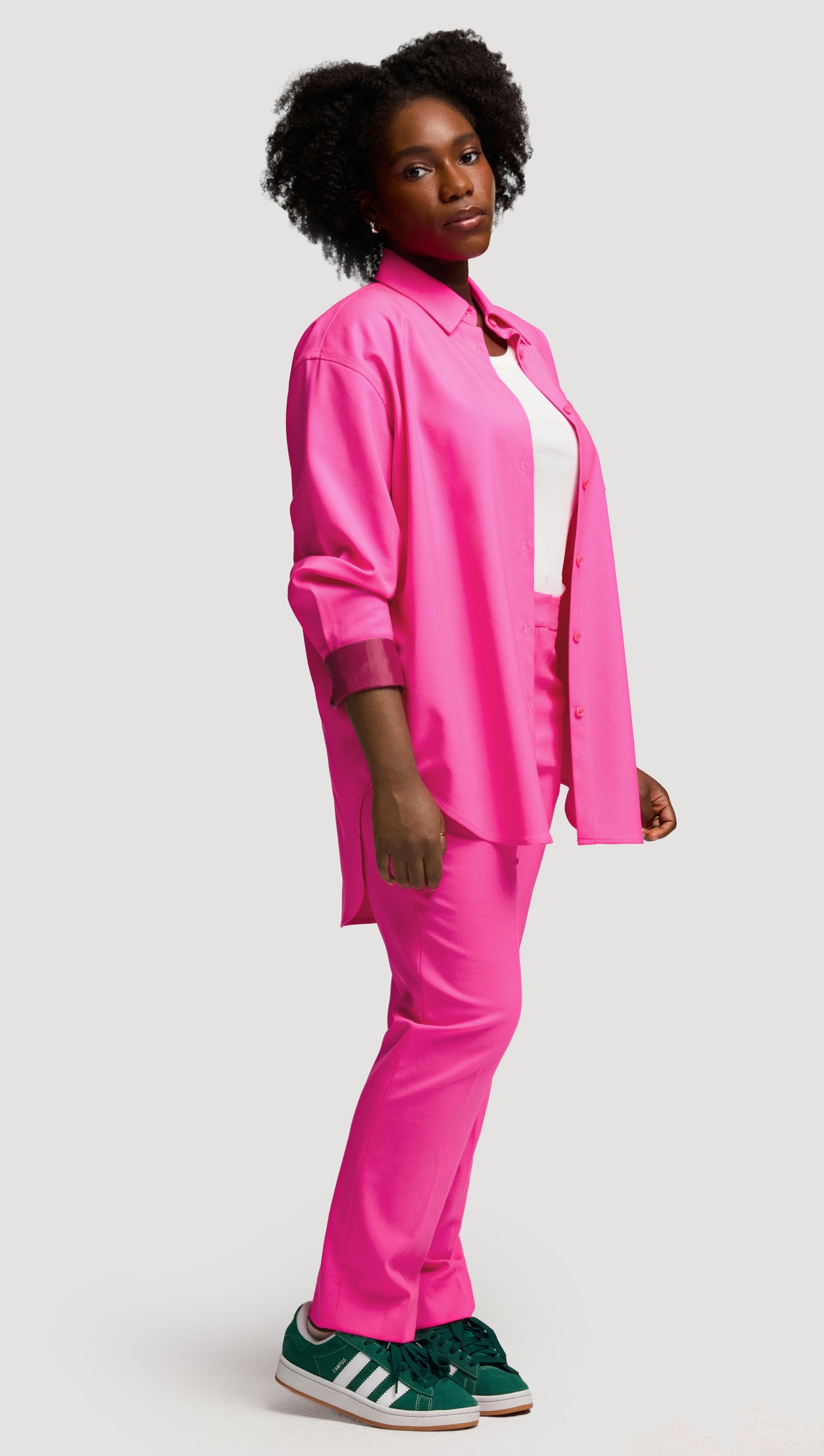 #VotingSuitsYou Trouser in Seasonless Wool | Bright Pink