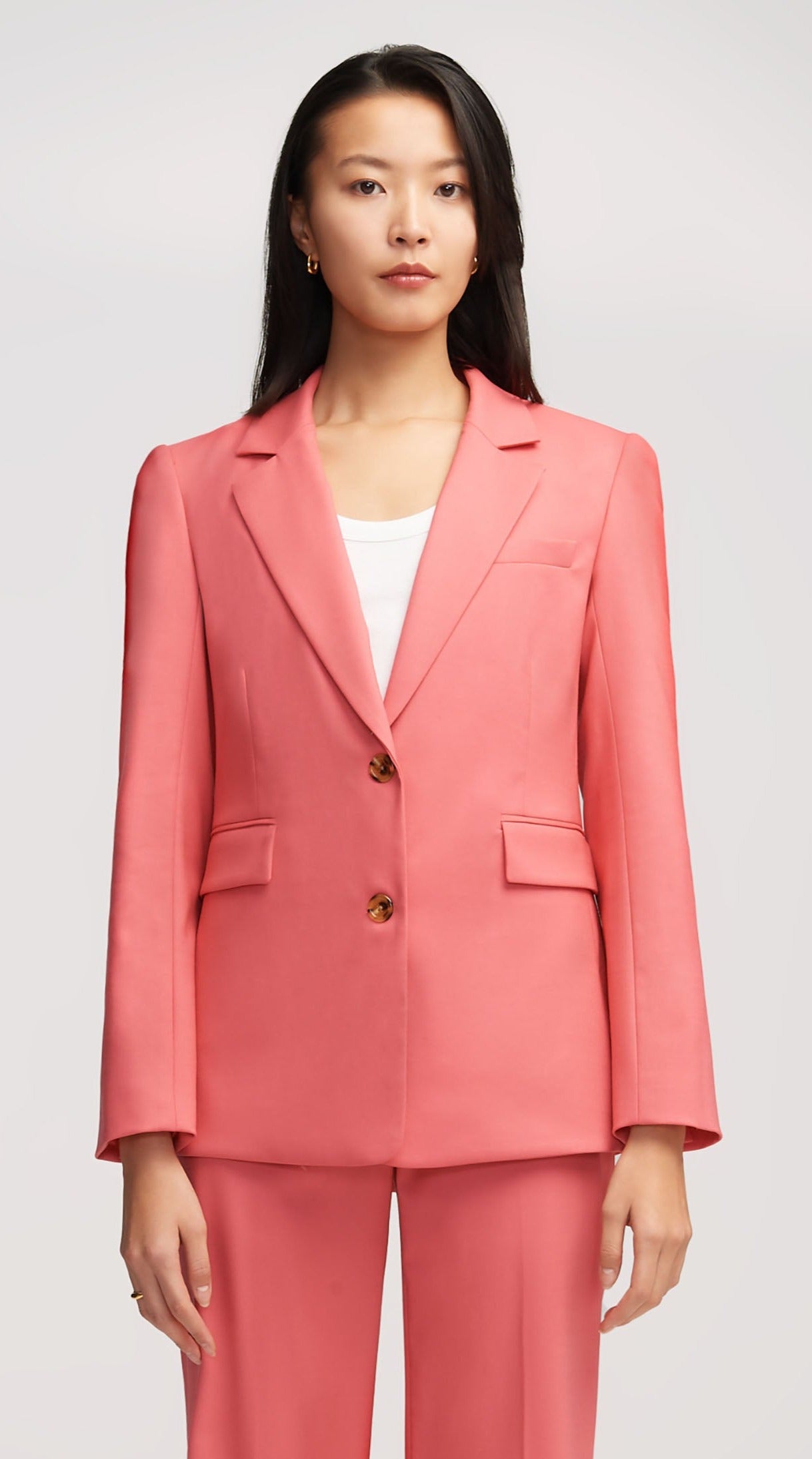 Two-Button Blazer in Seasonless Wool | Salmon