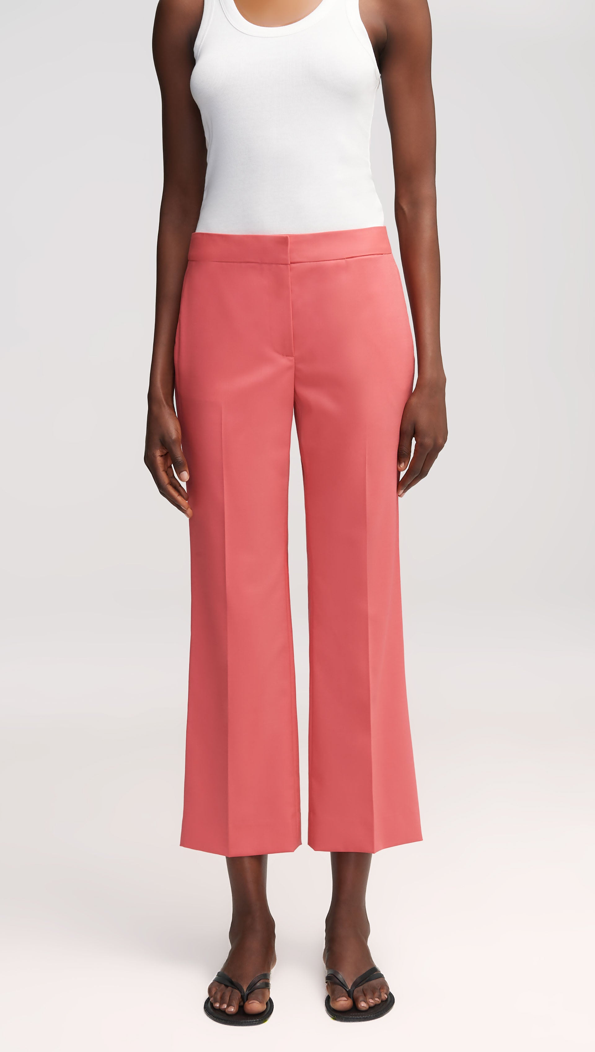 Slim Kick Flare Trouser in Seasonless Wool | Salmon