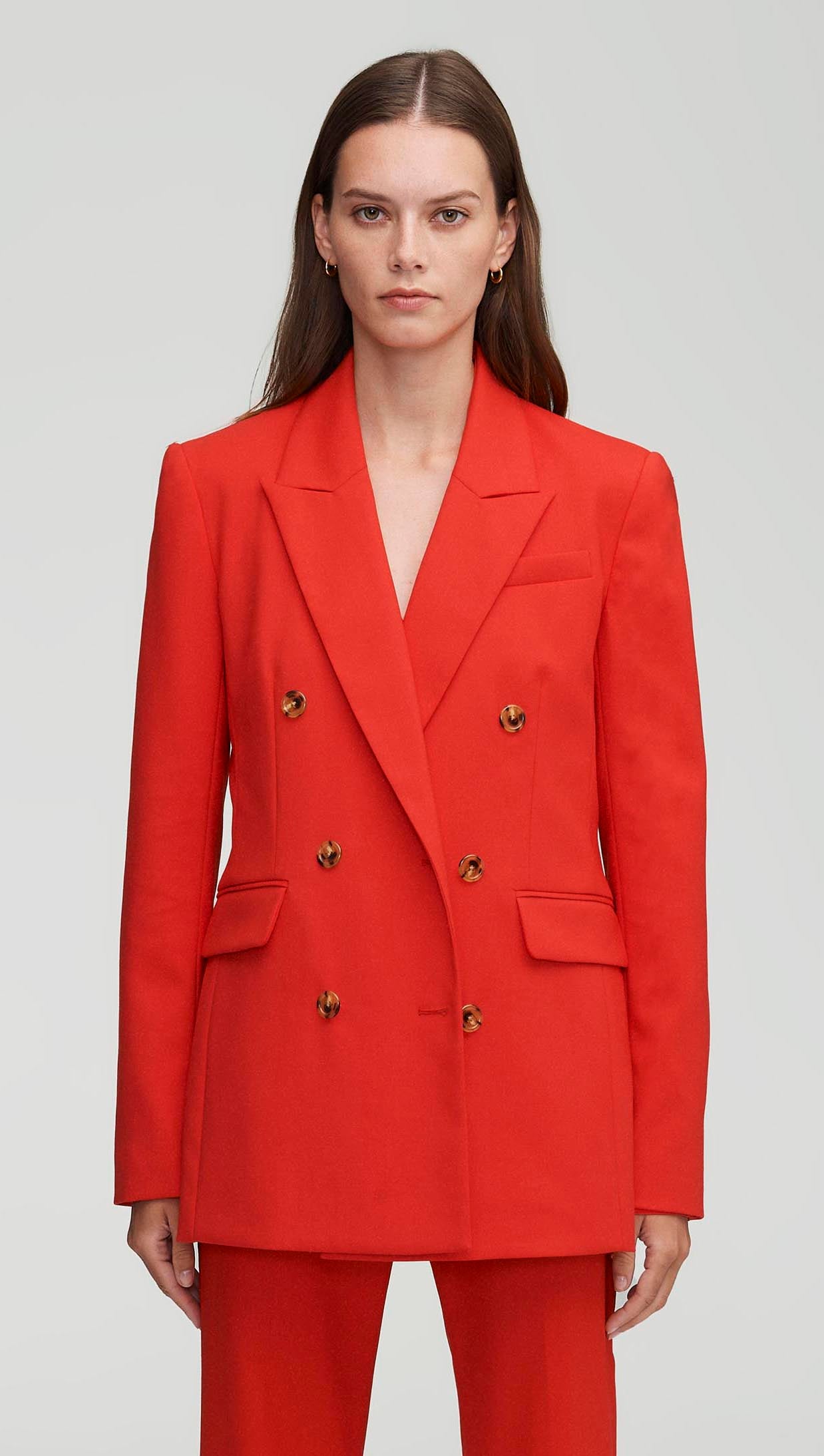 Double-Breasted Blazer in Seasonless Wool | Scarlet