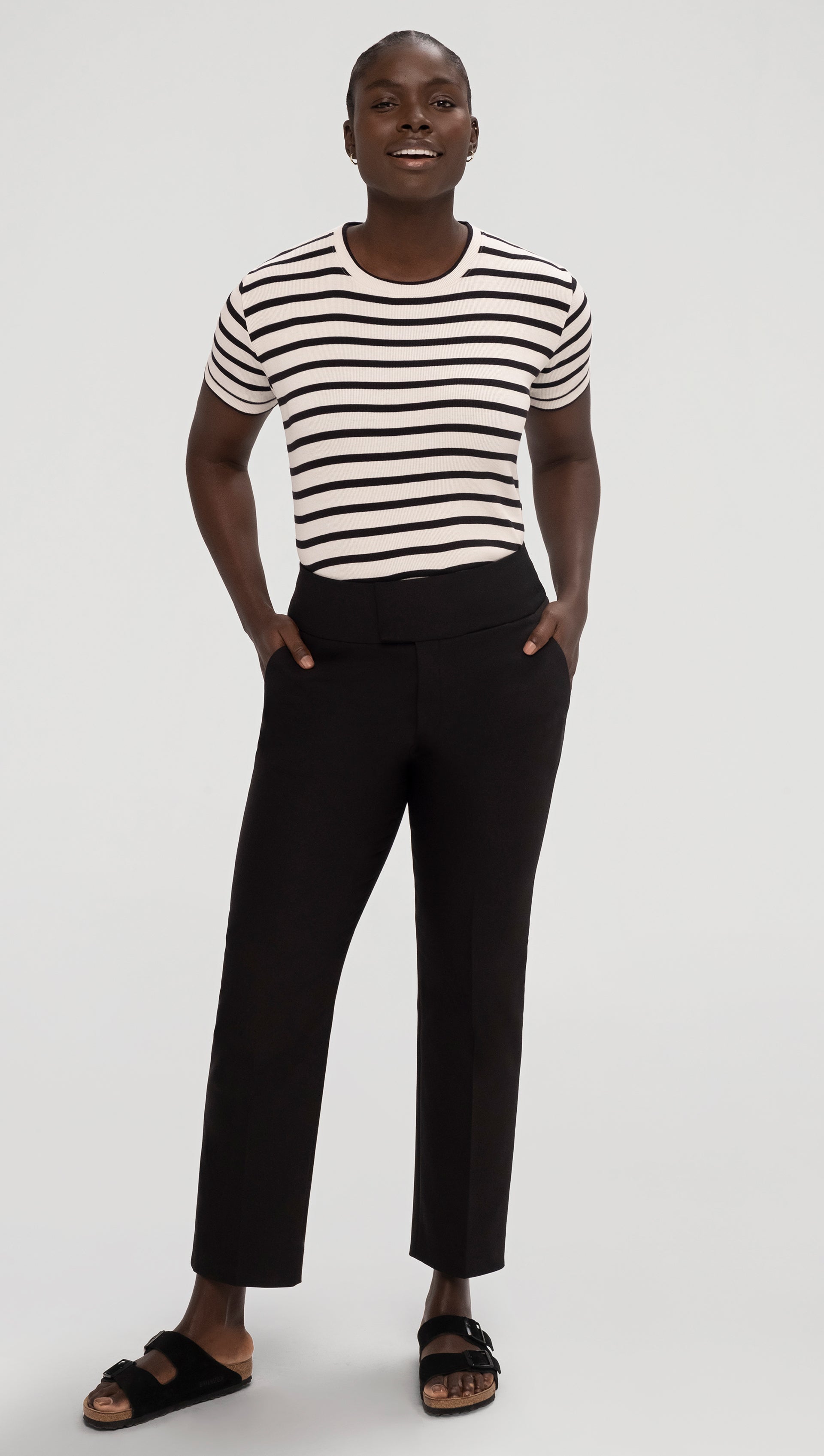 Flex Waist Trouser in Performance Cotton | Black