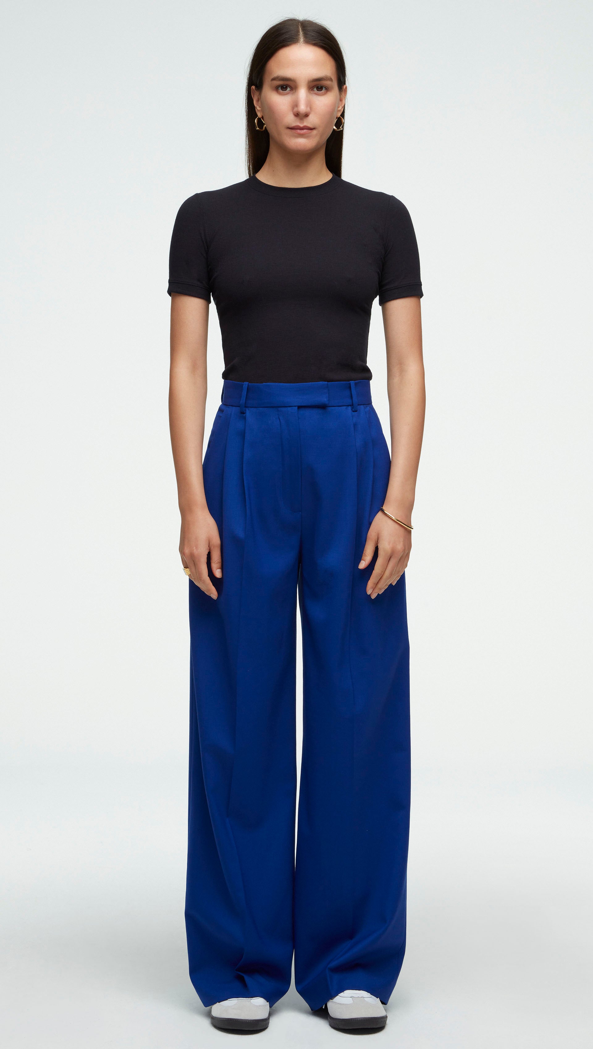 Pleated Trouser in Seasonless Wool | Cobalt